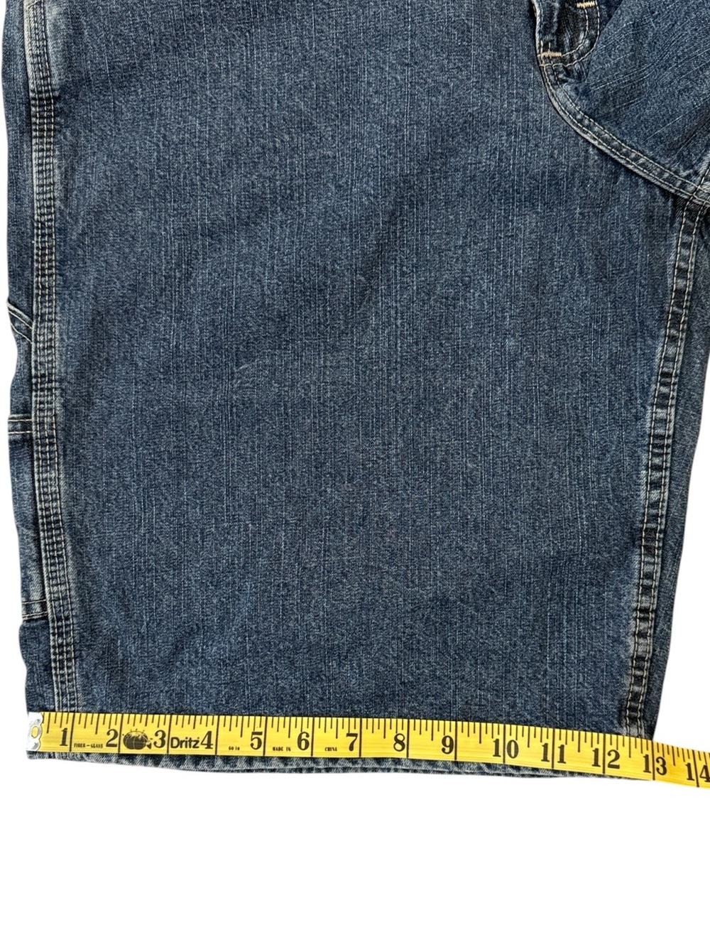 Lee Dungarees Carpenter Jean Shorts 38L Y2K Baggy Skater Fits 36x12 Medium Blue - Picture 12 of 15